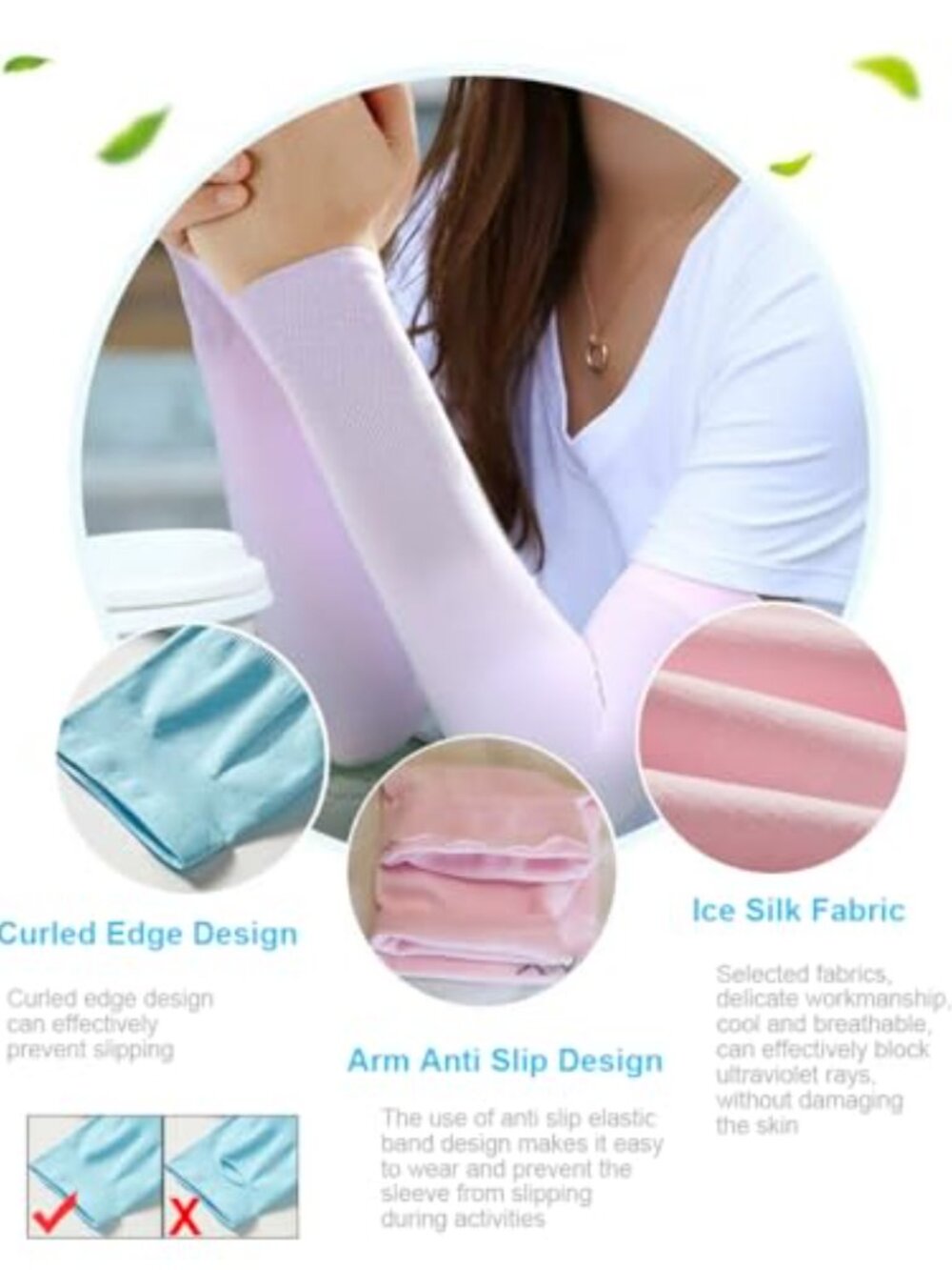 UV Protection Arm Sleeves UPF 50+ Cooling Compression Tattoo Cover Up (6 Pairs) - Picture 6 of 7